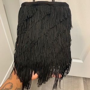 Beautiful Black Fringe Zara Crossbody Purse